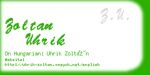 zoltan uhrik business card